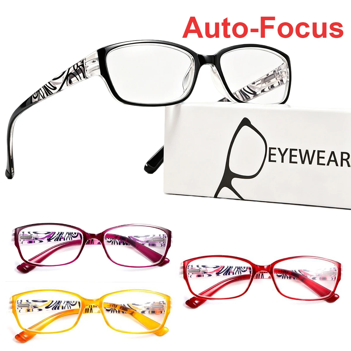 Auto Focus Reading Glasses for Computer TV Phone Smart Zoom Self Adjusting Presbyopia Anti Blue Light Unisex Eyewear L3