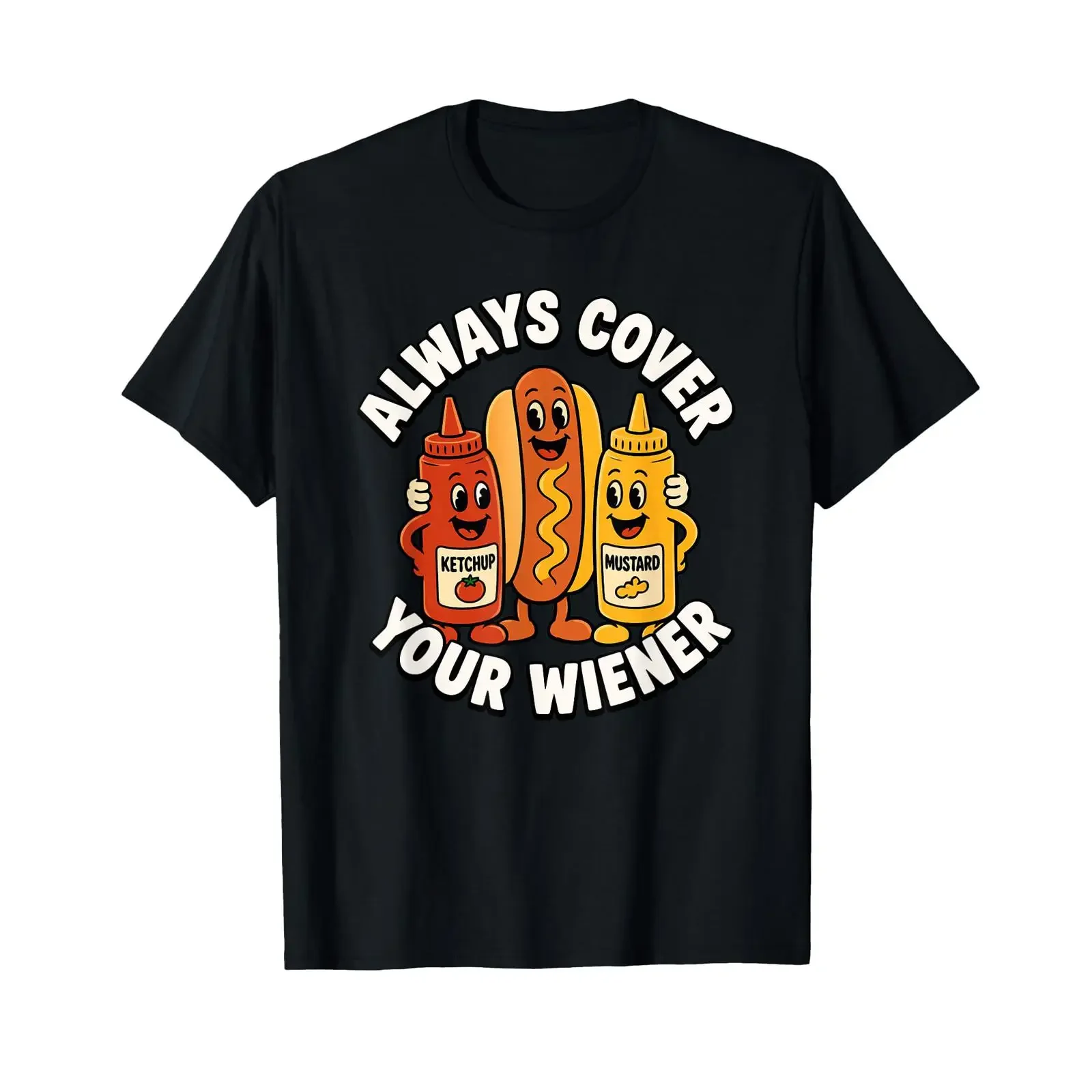 Bedecke deinen Wiener Funny Hot Dog Immer T Shirt vintage Washed graphic Breathable fashion Top For Everyday Wear Slightly