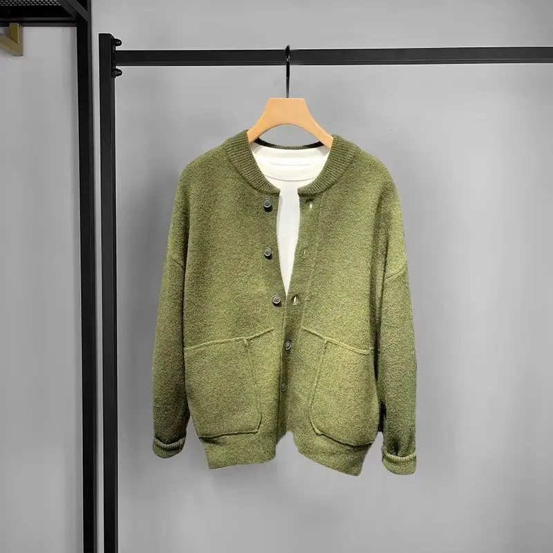 

Men's Casual Knitted Cardigan Sweater Pure Color Loose Fit Faionable Korean Sle Autumn Winter New Arrival Warm Polyester ...