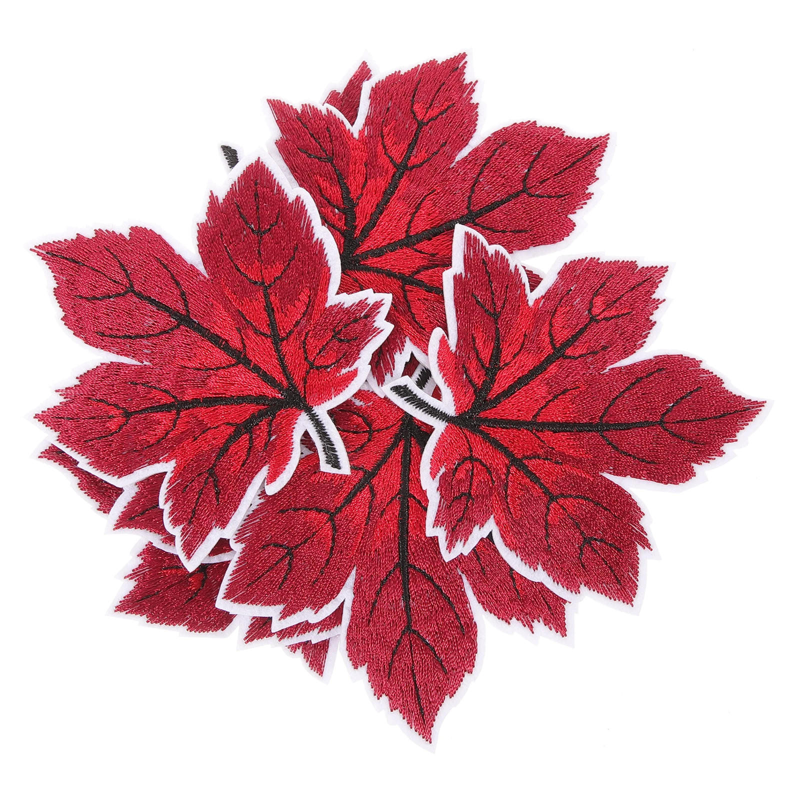 

10 Pcs Embroidered Autumn Leaves Patches Maple Leaf Cloth Small Appliques for Clothes Sew