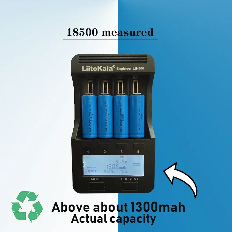 18500 battery New 3.7V 1200mAh rechargeable lithium-ion battery, 3.7V special lithium-ion battery for strong light flashlights