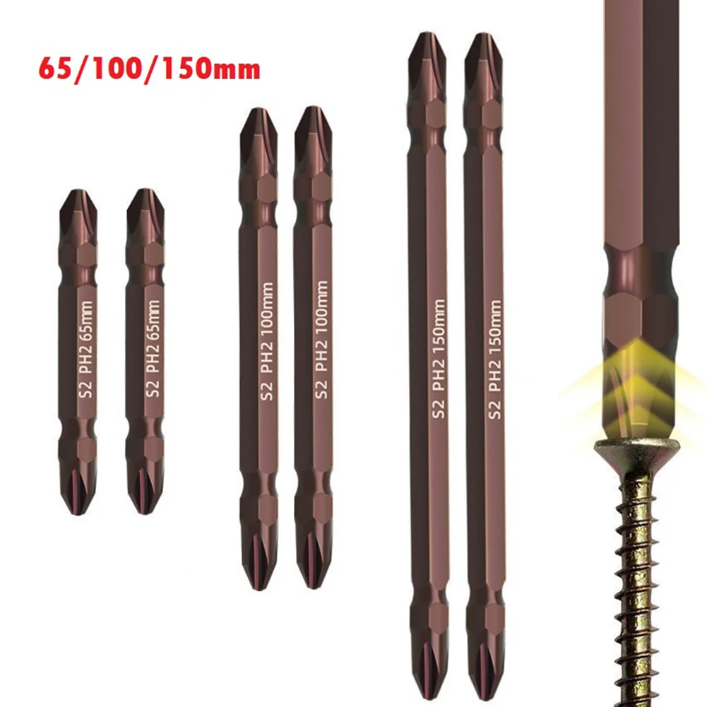 Jeu d'embouts de tournevis pratiques, croix en acier allié, double tête, tige hexagonale, 1/4mm, 65mm, 6.35mm, 100mm, 150 ", 2 pièces, nouveau