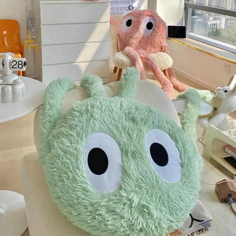 Juguete de peluche de monstruo alienígena verde, almohada de ojos grandes, brazos largos, piernas, pulpo, Kawaii, decoración de habitación, 175cm