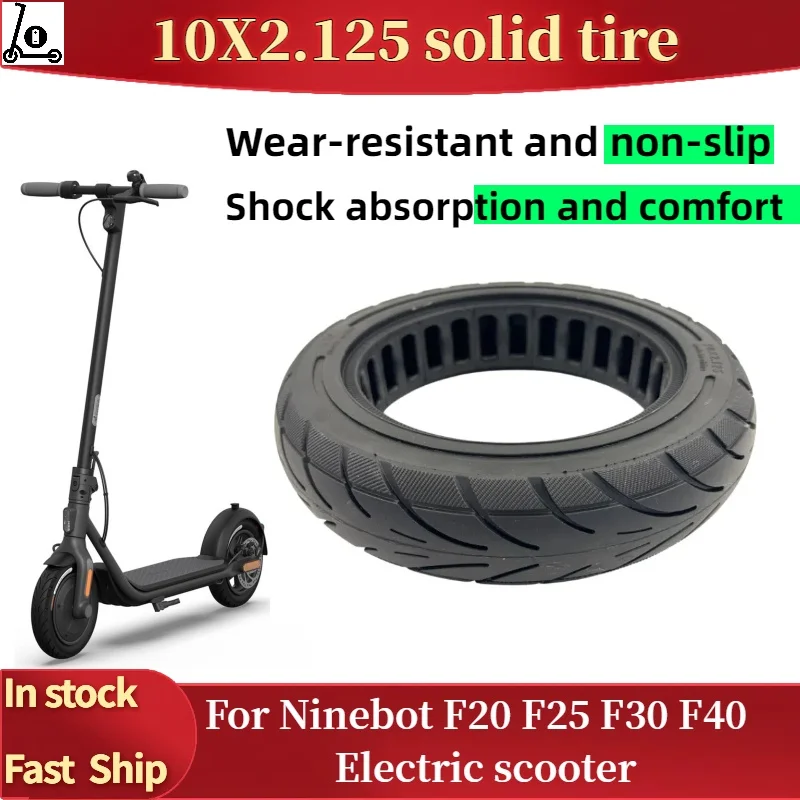 

10 Inch Solid Tire 10X2.125 Tubeless Run-proof Honeycomb Tyre for Ninebot F20 F25 F30 F40 Electric Scooter - Scooter Accessories