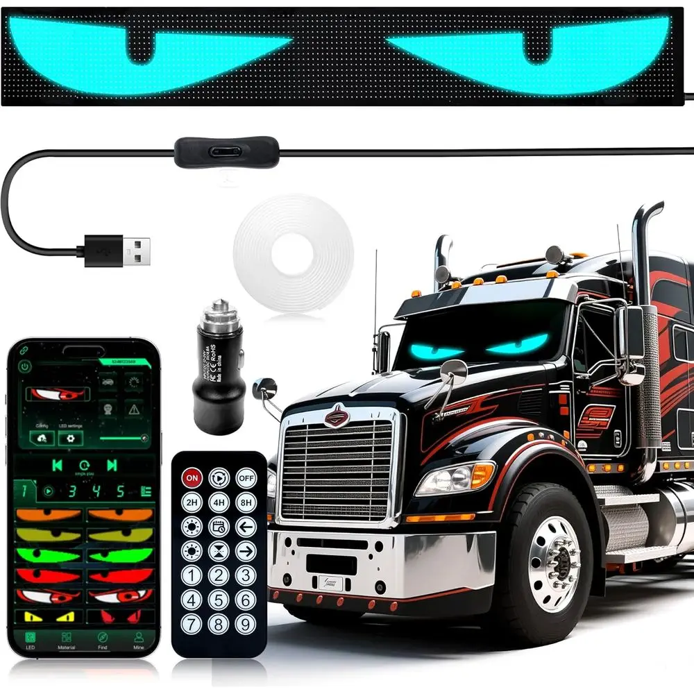 

35.4"*7.56" Heavy-Duty Truck LED Devil's Eye Light Bar - Proional Grade Progmable Lighting System with Dual Bluetooth APP & Remo