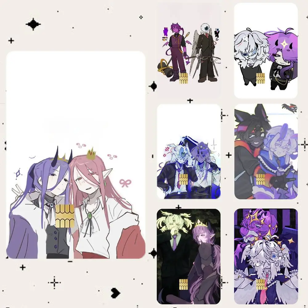 

Anime Wemmbu Eggchan Tax Duo HD Waterproof Card Skins Protective Stickers for Credit Bank Game Cards