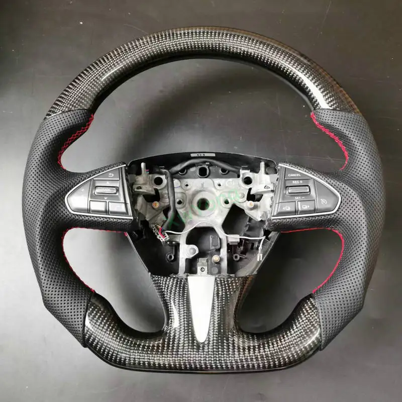 

Promotion 100% Real Carbon Fiber Leather Steering Wheel For Infiniti Q50 Q50L Qx50 Q60 Q70