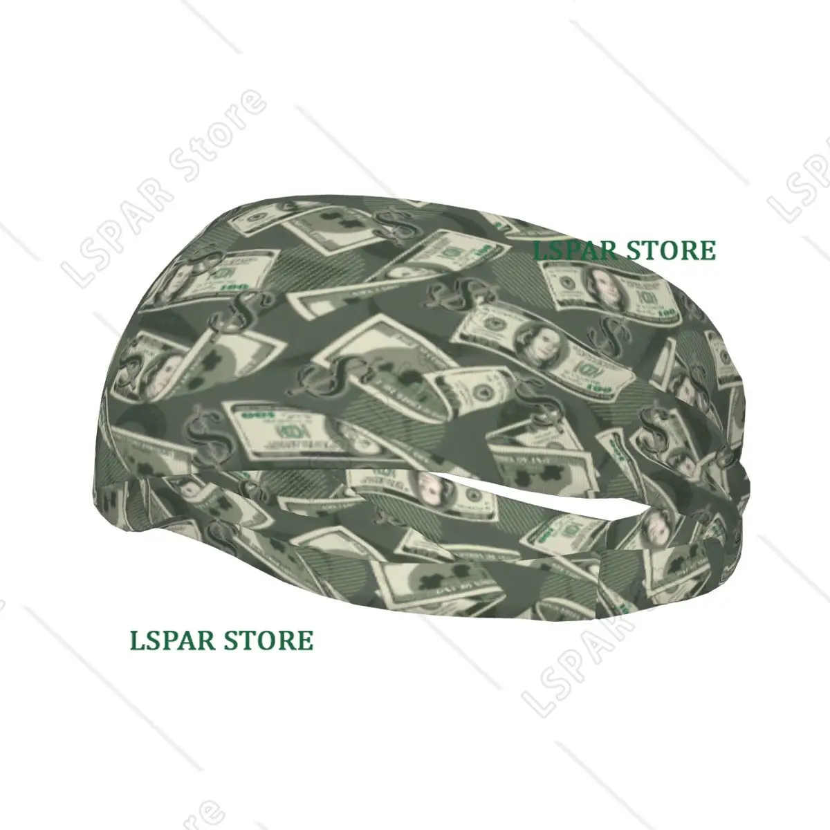 Vintage 100 US Dollar Notes Elastic Hair Band Yoga Headband Makeup Hair Hoop Headwrap