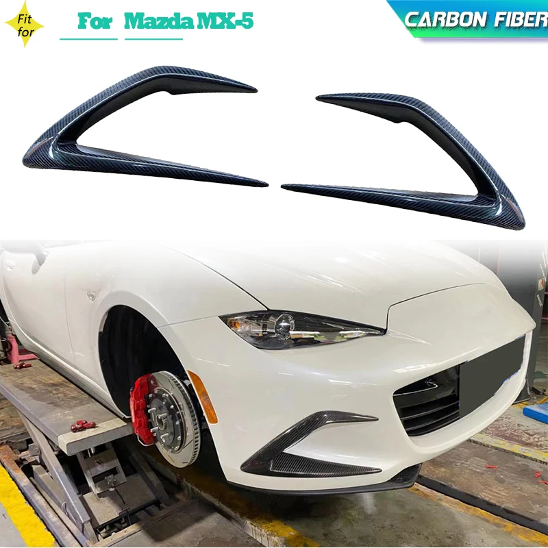 Carbon Fiber Front Bumper Wind Blades for Mazda MX5 MX-5 2022 Front Bumper Vent Fins Canards Splitters Blades