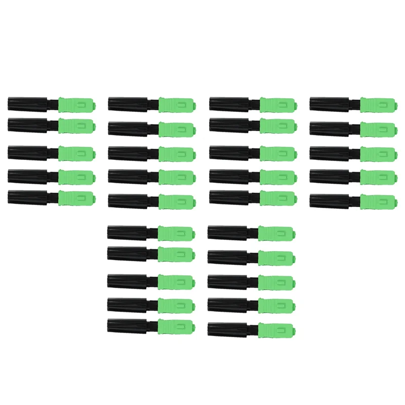 

30Pcs Ftth Embedded Quick Connector SC/APC Green Plastic Fiber Optic Connector