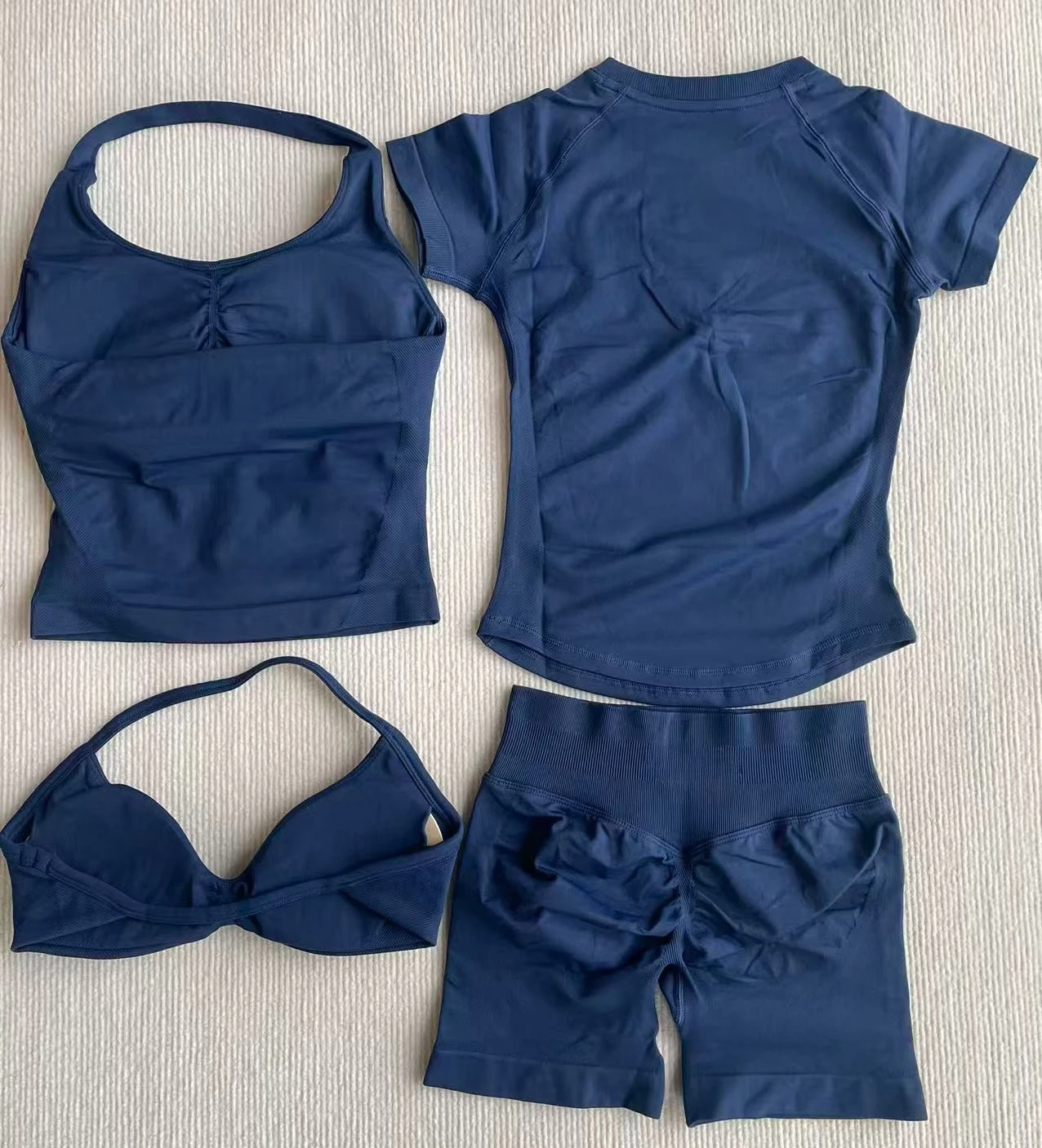 NO LOGO Christmas new color neck hanging bra, neck hanging vest,  short sleeved T-shirt seamless fitness sports top Fitness Yoga