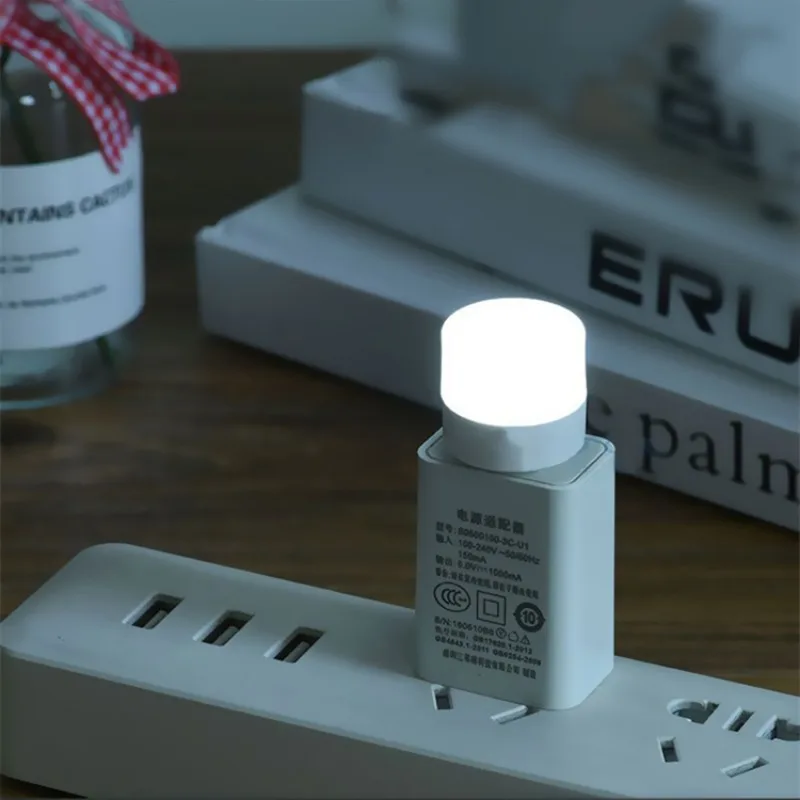 3-5Pcs Mini USB Night Light Warm White Eye Protection Book Reading Lights USB Plug Computer Mobile Power Charging LED Night Lamp