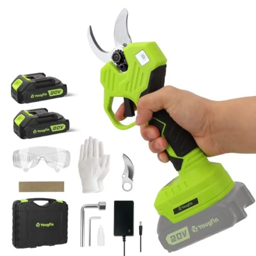 

Аккумуляторные садовые ножницы с регулируемым диаметром реза (4 размера), LED-дисплеем и счетчиком количества срезов, беспроводные электрические секаторы