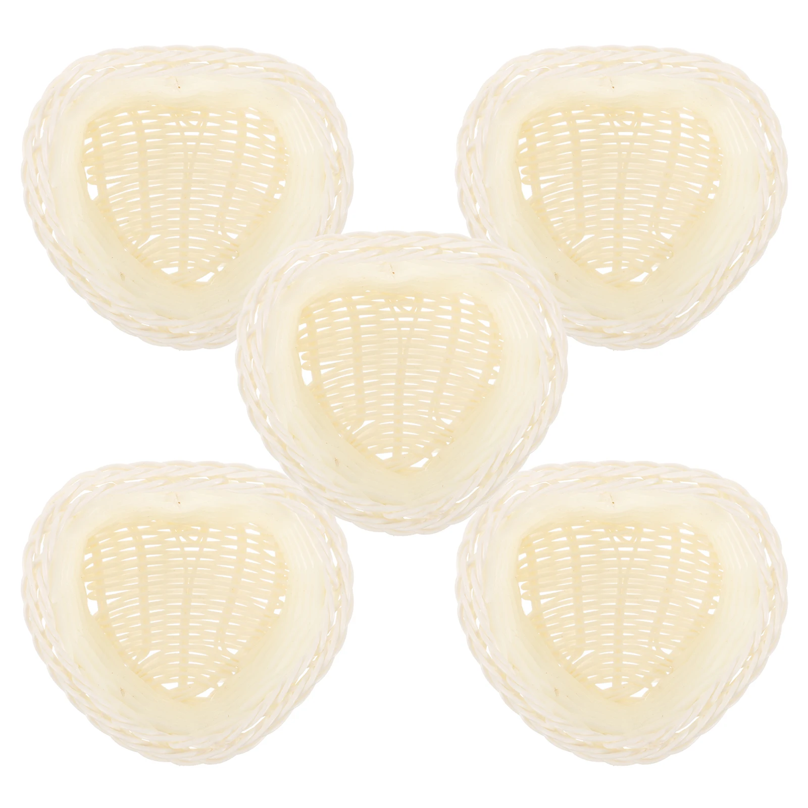 

Woven Storage Basket Flower Baskets Small for Organizing Heart-shaped Seagrass White Plastic Wicker