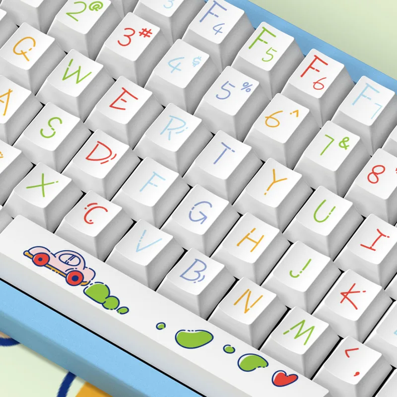 Worry Up All Day Themed Keycaps Cherry Profile 157 Keys Pbt Material Cartoon Personality Customized Office Game Keyboard Caps