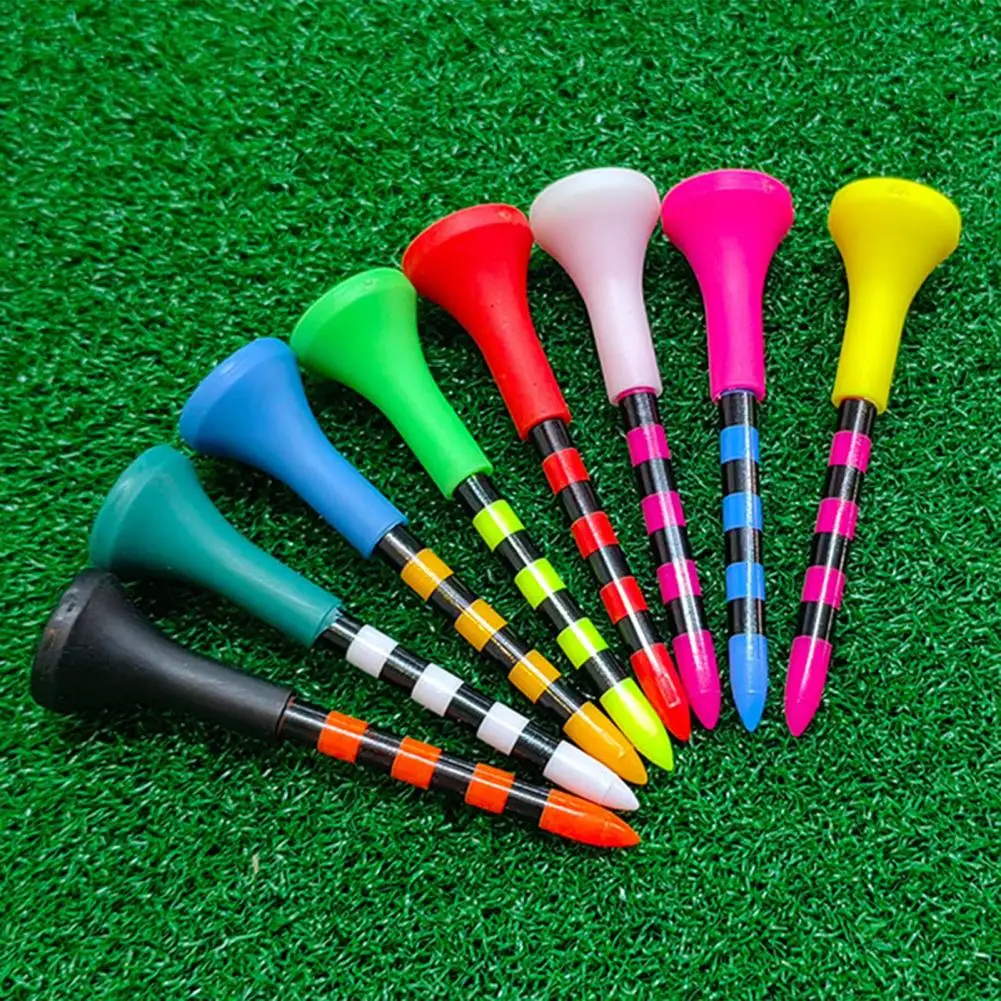 

10Pcs Golf Ball Tee Striped Driving Range Golf Practice Tee Practice Training Golf Ball Holder Reduce Friction Golfing Tees