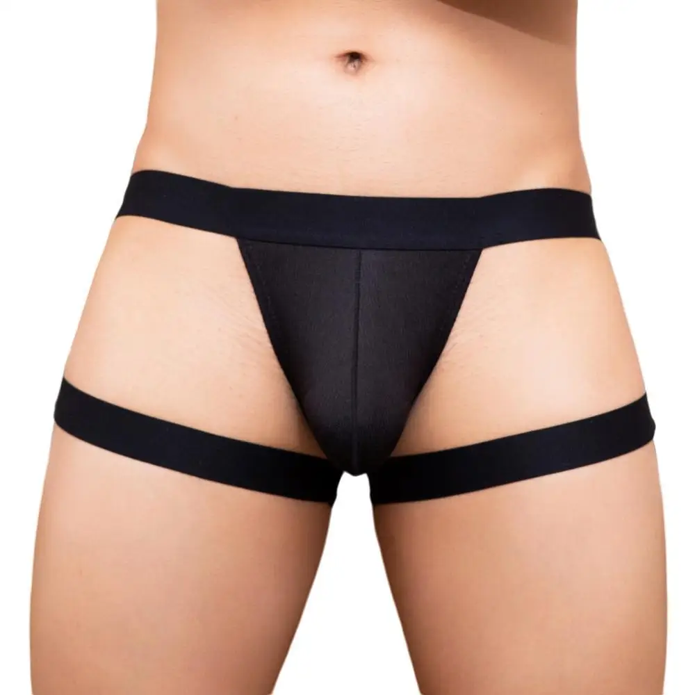 Slip da uomo Sexy perizoma gamba anello cinghie intimo T-back mutandine maschili g-string Bondage Lingerie uomo mutande sospensorio