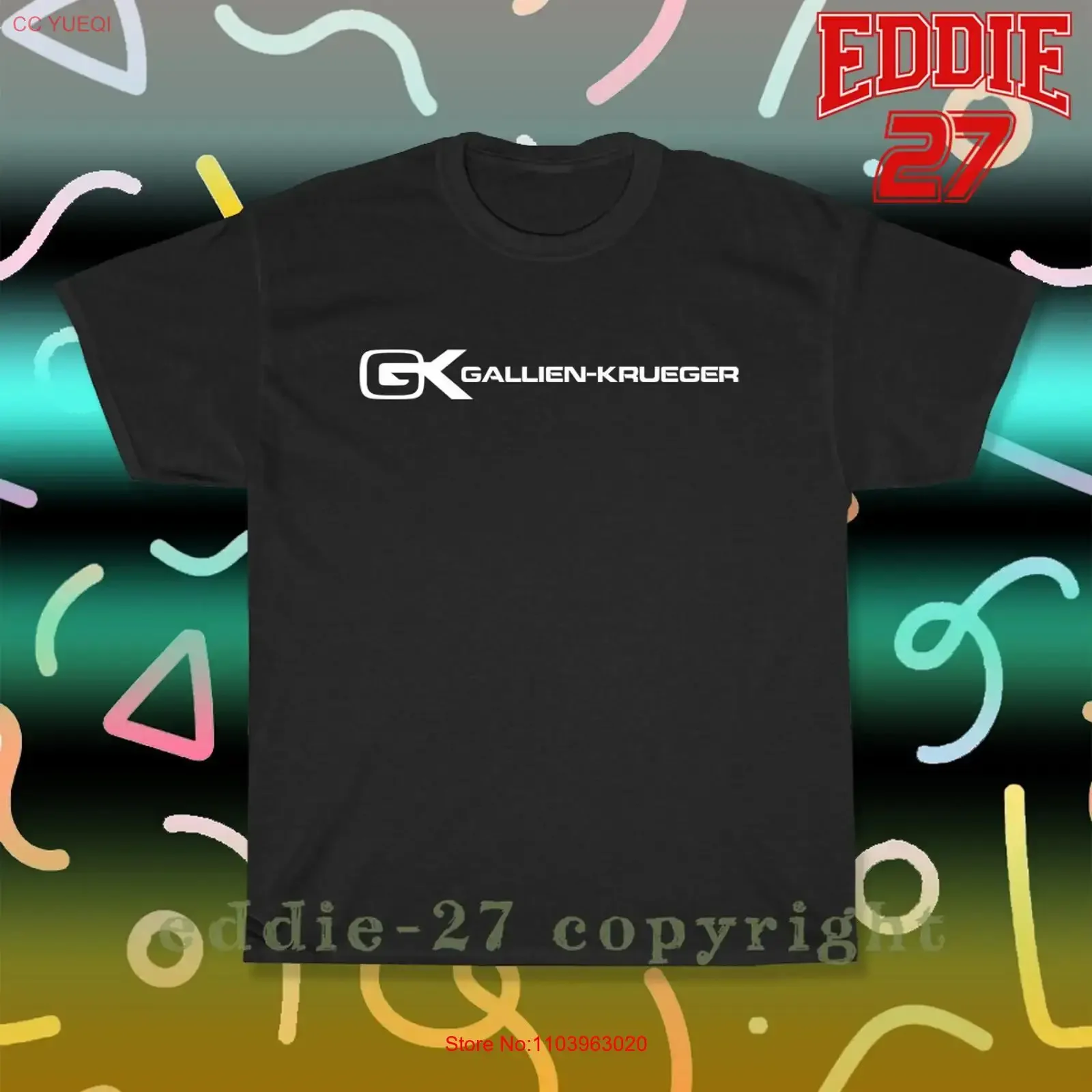Nueva camiseta con logotipo de Gallien Krueger Amplifiers para hombre, ropa de diseñador gráfico vintage americana lavada, suave, elástica y cómoda