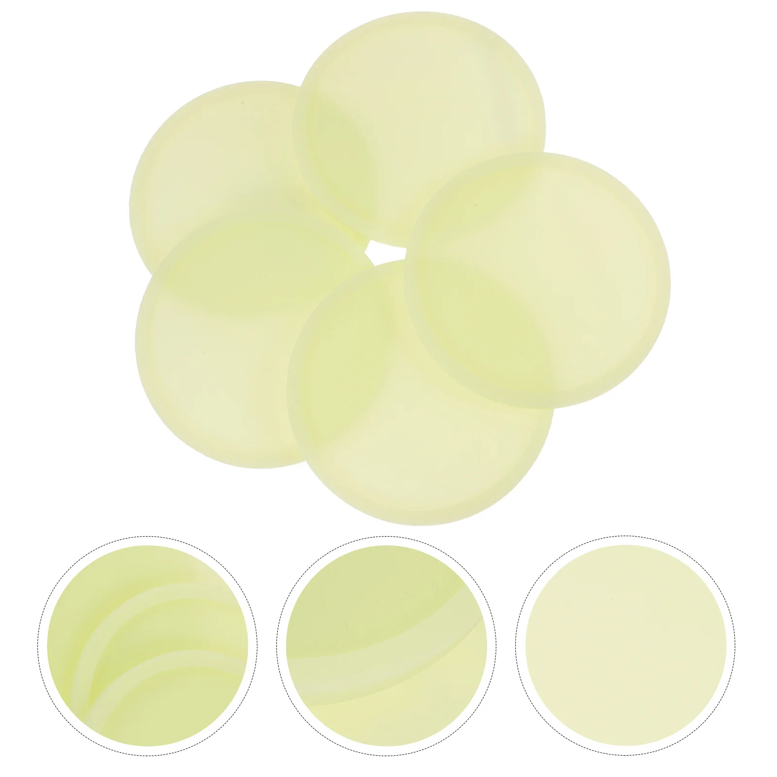 

5Pcs Luminous Silicone Coasters Anti-Slip Waterproof Round Cup Pads for Home Kitchen Bar Yellow 10x10cm Glow Mat