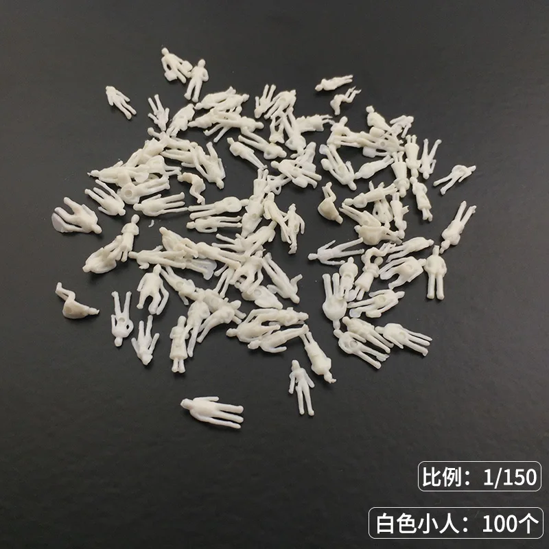 Maßstab 1:75-1:200 Miniatur-Weißform, Menschenmodell, Figurenmaterialien zum Bauen, Sandtisch, Szenenlayout, Diorama-Kits, 100 Stück – Detail 5