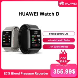 Huawei-Watch D pulso ECG pressão arterial gravador, medição inteligente da pressão arterial, monitor de saúde, pulseira esporte, original