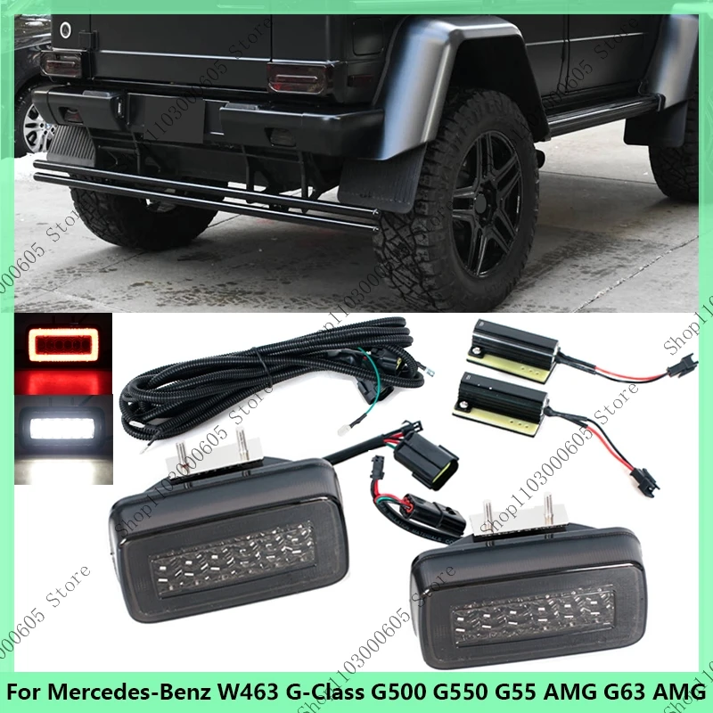 

Car LED Rear Bumper Fog light Tail lamp Brake Reverse Lights For Mercedes-Benz W463 G-Class G500 G550 G55 AMG G63 AMG 1986-2018