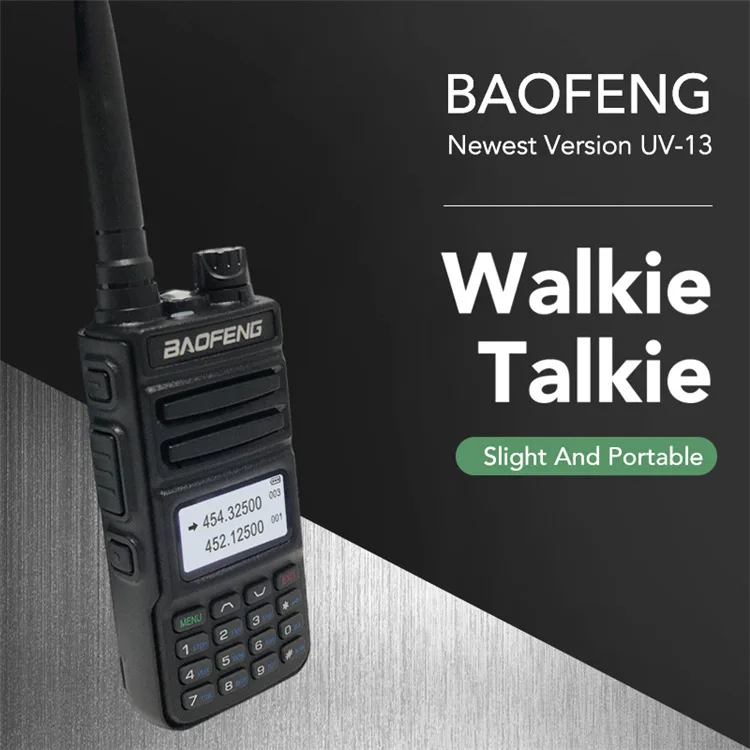 BAOFENG BF-UV13 Pro Dual Band Mini FM Transceiver Walkie Talkie High Power Handheld Radio for Outdoor & Road Trip