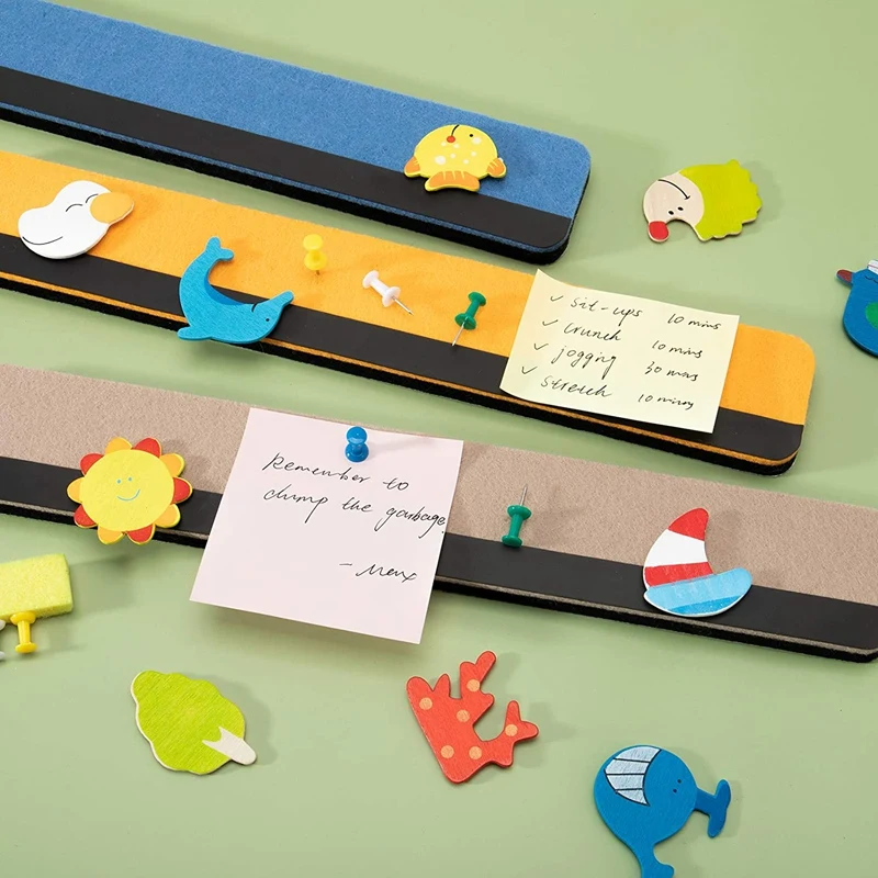 6 แพ็คสี Combo Bulletin Board แถบกาวหนาได้รับการสนับสนุนแม่เหล็ก Bulletin บาร์สําหรับ Home Office Memo Cork Board