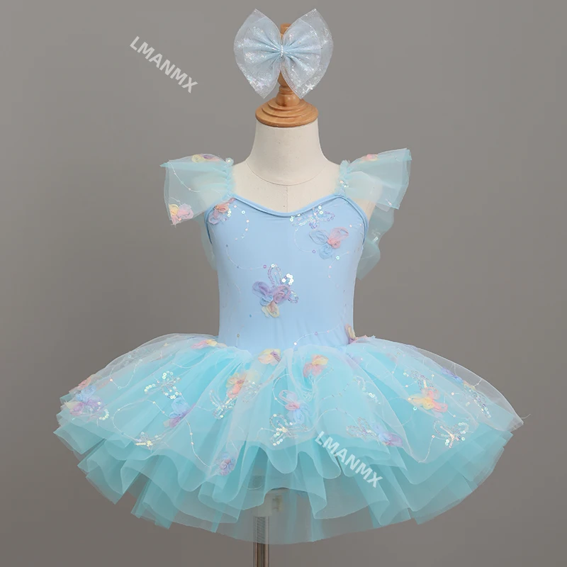 

Детское балетное платье, костюм для выступления, пышное платье, платье принцессы для девочек, танцевальное платье с блестками, костюм для выступлений