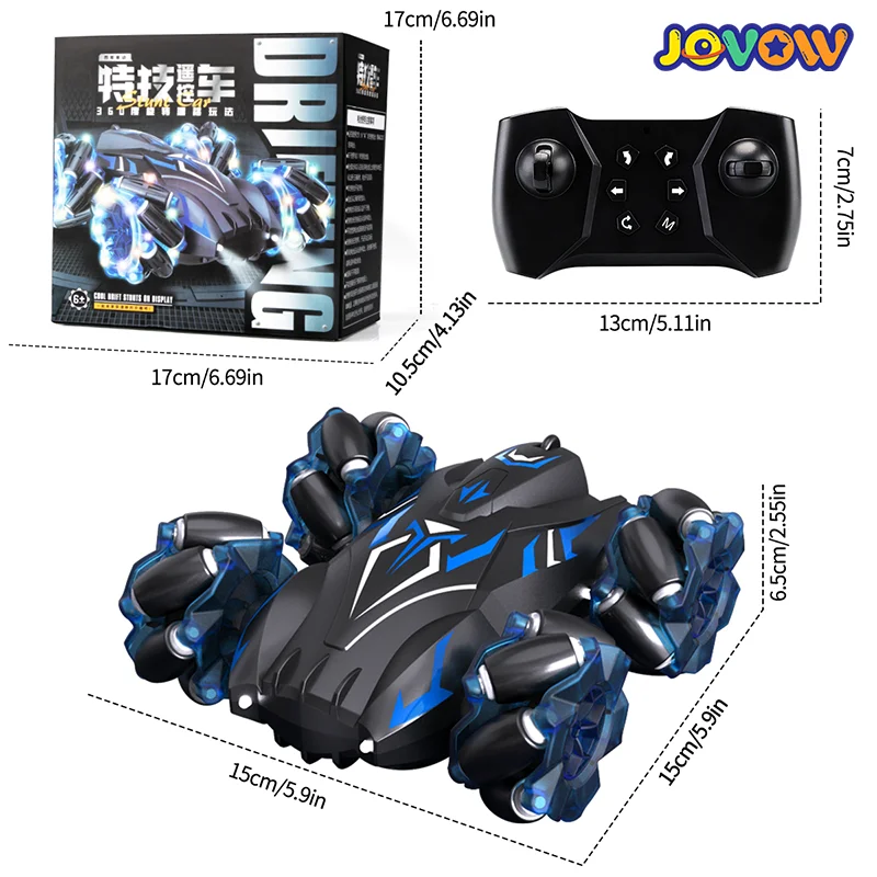 4WD RC Drift Car With Music Led Lights 2.4G Gesture Radio Remote Control Watch Spray Stunt Car Rotating Climbing Car Toys Gift