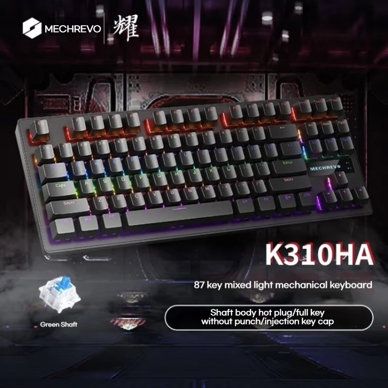 

Новая Механическая клавиатура Mechrevo Yao · K310 с 87 клавишами, клавиши горячей замены Abs, эргономичная для настольных компьютеров и ноутбуков