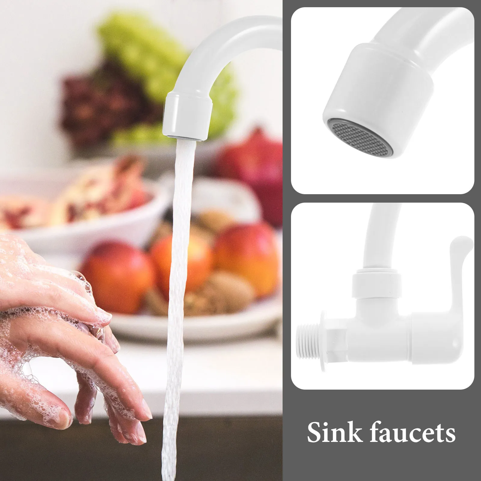 Modern Kitchen Faucet with Sink Sprayer – Cold Water Tap for Laundry Basin, Wear-Resistant Plastic Bathroom Fixture