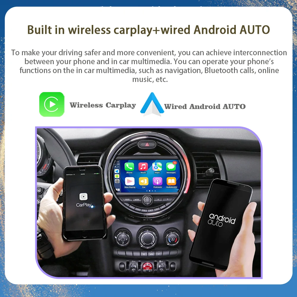 9,0-calowy Android 13 dla BWM Mini Cooper F55 F56 2014-2022 Nawigacja GPS Radio Carplay 4G Odtwarzacz multimedialny