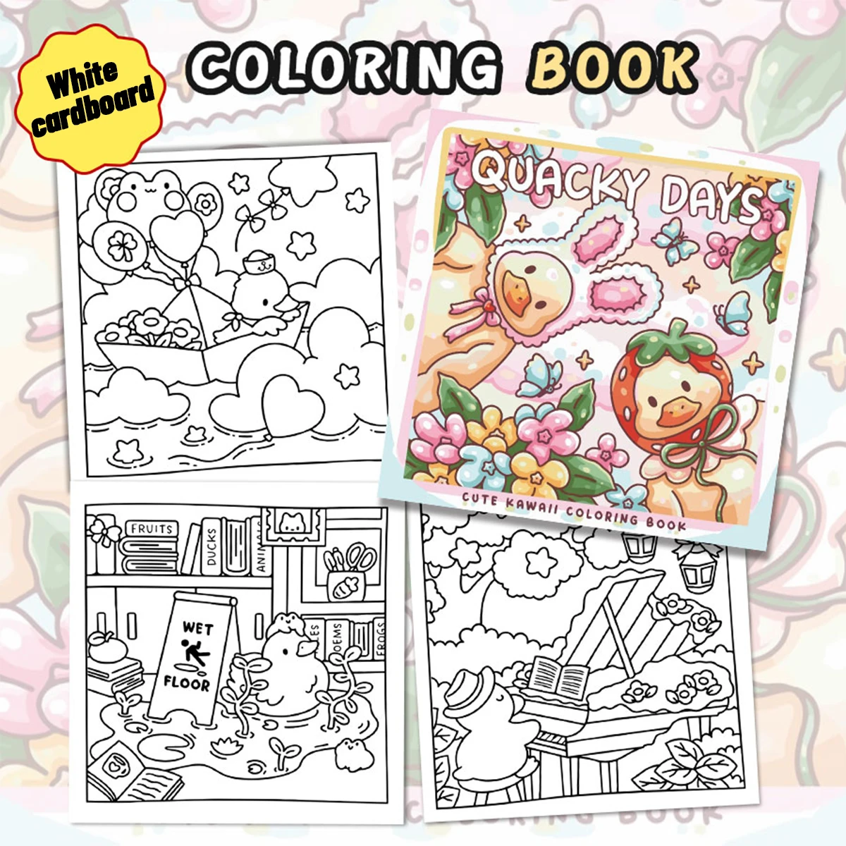Cute Animals Coloring Book: Get lost in the adorable pet illustrations in this relaxing and creative coloring book.