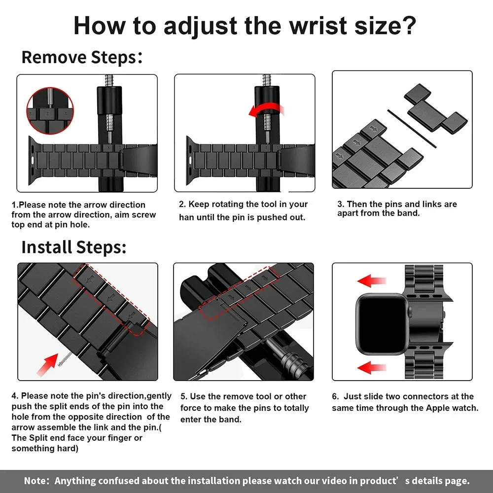 Correa de Metal para Apple Watch, pulsera de acero inoxidable para iWatch Ultra Series 10, 9, 5, SE, 6, 7, 8, 49mm, 45mm, 41mm, 44mm, 40mm, 42mm, 46mm