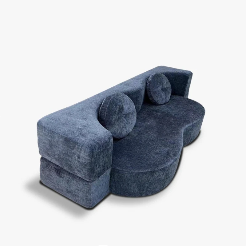Compression roll bag vacuum fabric foldable sofa bed, internet-famous design style minimalist living room curved sofa