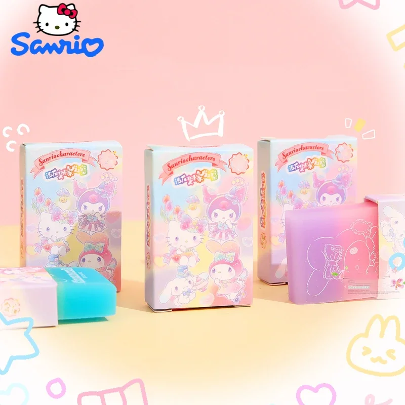 Sanrio Eraser Kawaii Birthday Gift Set Student Stationery Alteration Erase HelloKitty Mymelody Kuromi Cinnamoroll Peripherals