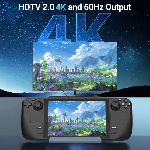 Imagen 2 del producto 5 en 1 USB-C juego Hub tipo C consola Dock con 4K HDMI + PD 100W + USB 2,0*3 para teléfono móvil portátil Steam Deck ROG aleación