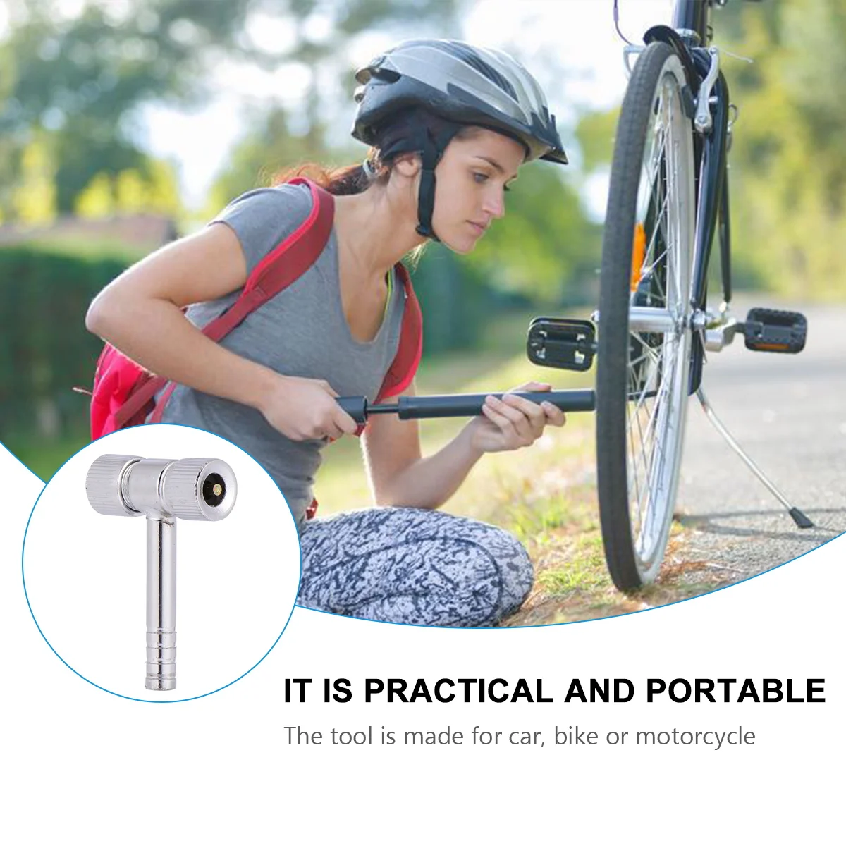

Metal Multi-Functional Inflation Head Lightweight Tire Pump Adapter For Car Bike Electric Motorcycle Durable Easy Installation