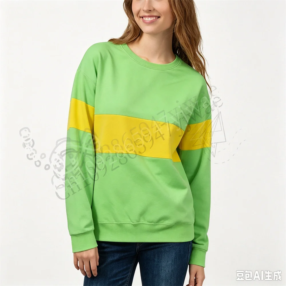 Herbst-Kapuzenpullover für Erwachsene und Kinder, O-Ausschnitt, Chara Frisk, Kris the VESSEL, Undertale, Unisex-Sweatshirt, Cosplay-Kleidung, Spielkleidung. – Detail 4