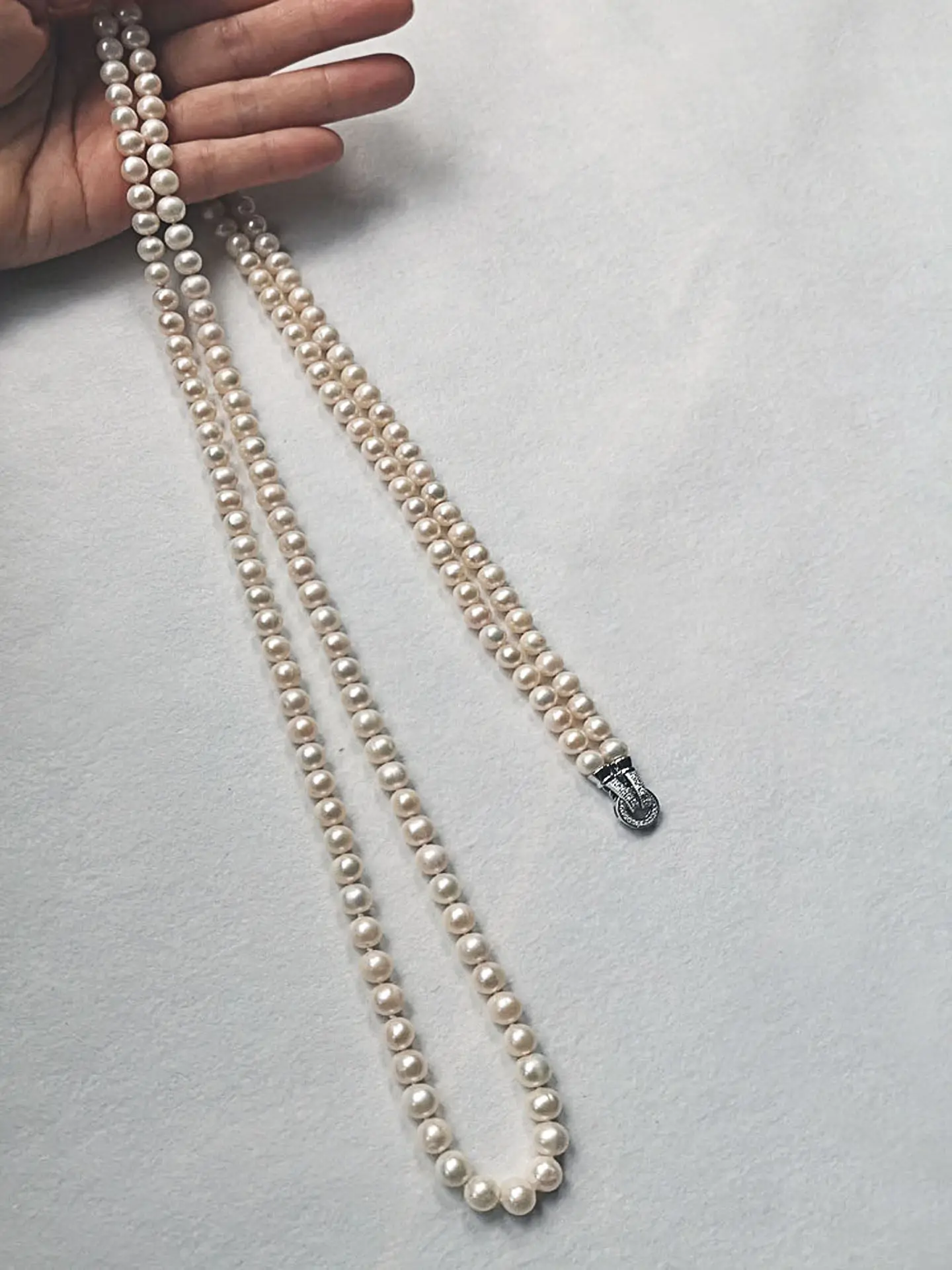 Classic Necklace AAAA 7-8mm 8-9mm Natural Pearl Long Necklace, Multi-Layer Japanese Pearl Plain  Length 80cm, 120cm