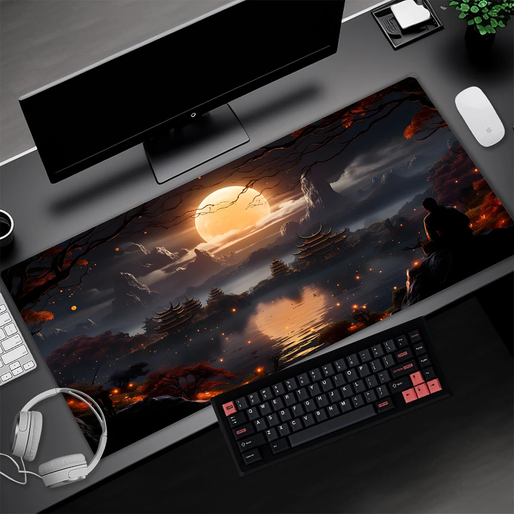 Black Mousepad Gamer Landscapes Desk Mat 1200 Table Rugs Office Accessories Large Mouse Pad Keyboard 400x900 Mause Pad Gaming