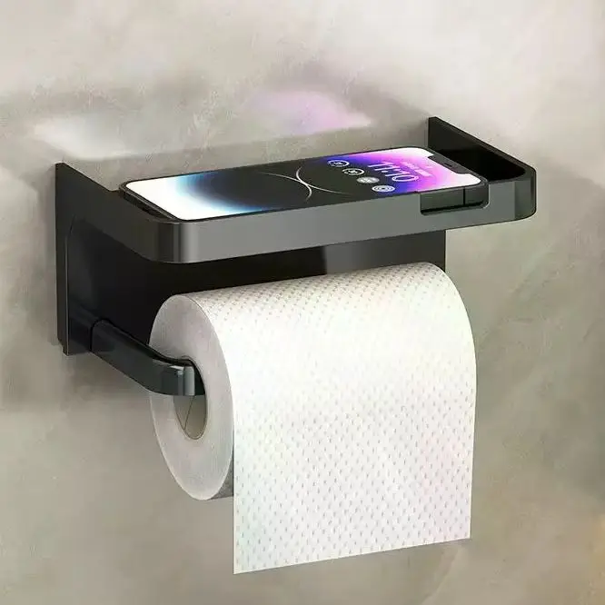 Plastic Paper Holder Storage Rack Kitchen Seasoning Bottles Bathroom Walls Telephone Storage Non Perforated Roll Paper Holder
