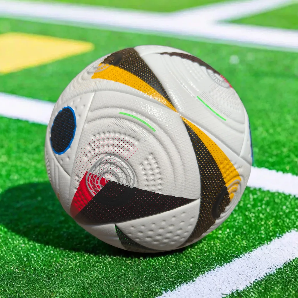 Ballon de football en cuir PU, taille 5, haute qualité, officiel, degré, classique, fait à la main, sport, match d'entraînement, 2024