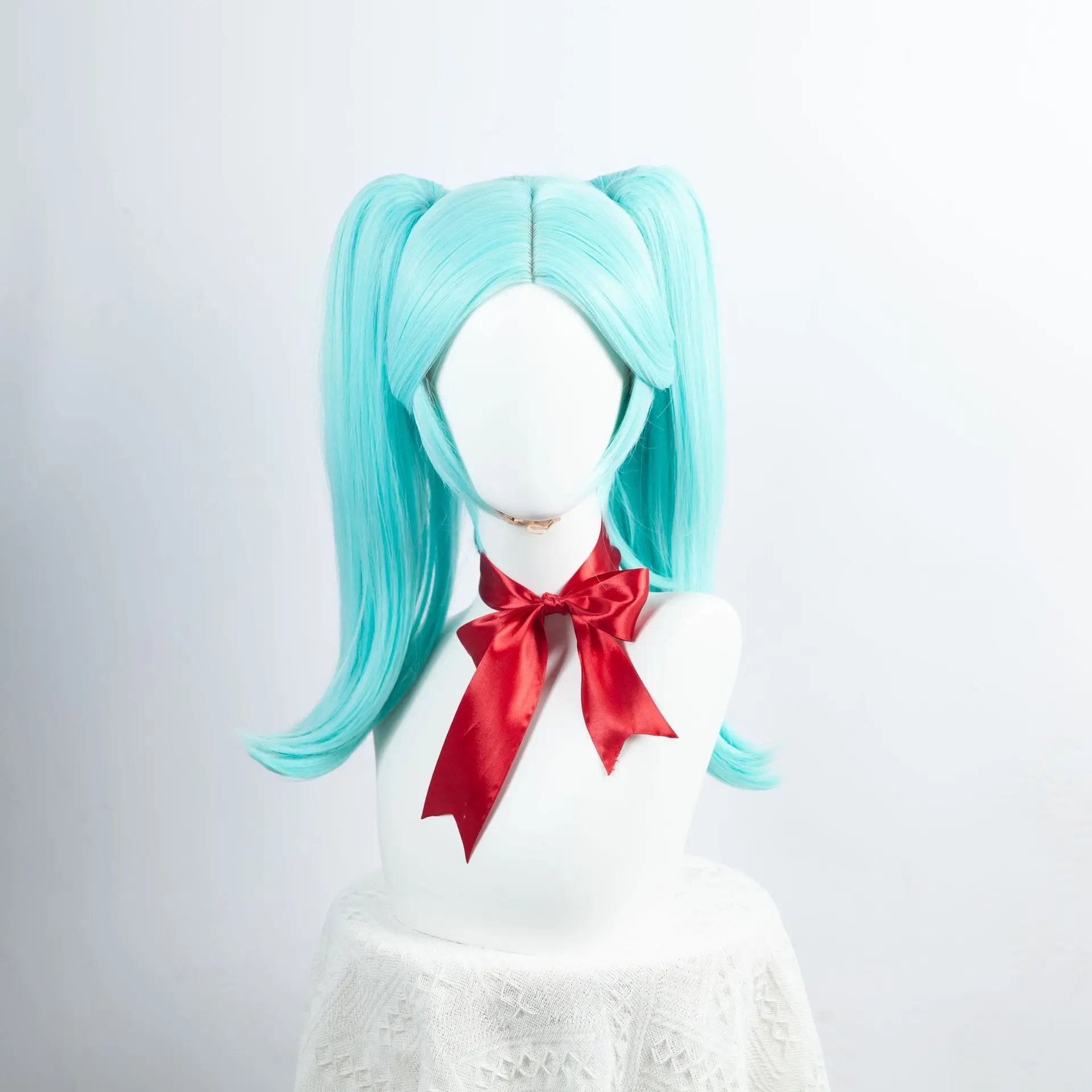 Cyberpunk: Parrucca cosplay Edgerunner Rebecca, parrucca cosplay a mano da corsa con doppia coda di cavallo