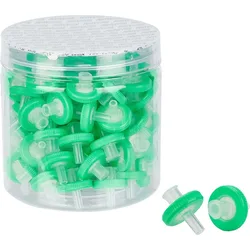 100 Pcs Syringe Filters 13mm 0.22μm Syringe Filter Plastic Unsterilized Syringe Filters 4mm Inner Diameter 2mm Hole