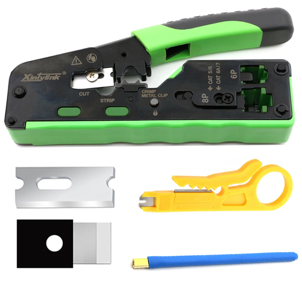 

New type CAT5 CAT6 CAT6A CAT7 CAT8 Crimping Pliers multitool rj45 crimper network tool stripper cutter ethernet cable clamp lan