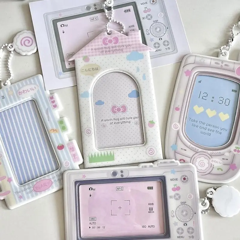 Q5WA Cartoon Photocard Holder Pvc Photocard Delave 3 -дюймовый держатель карты с цепной очарованием для идентификации карты