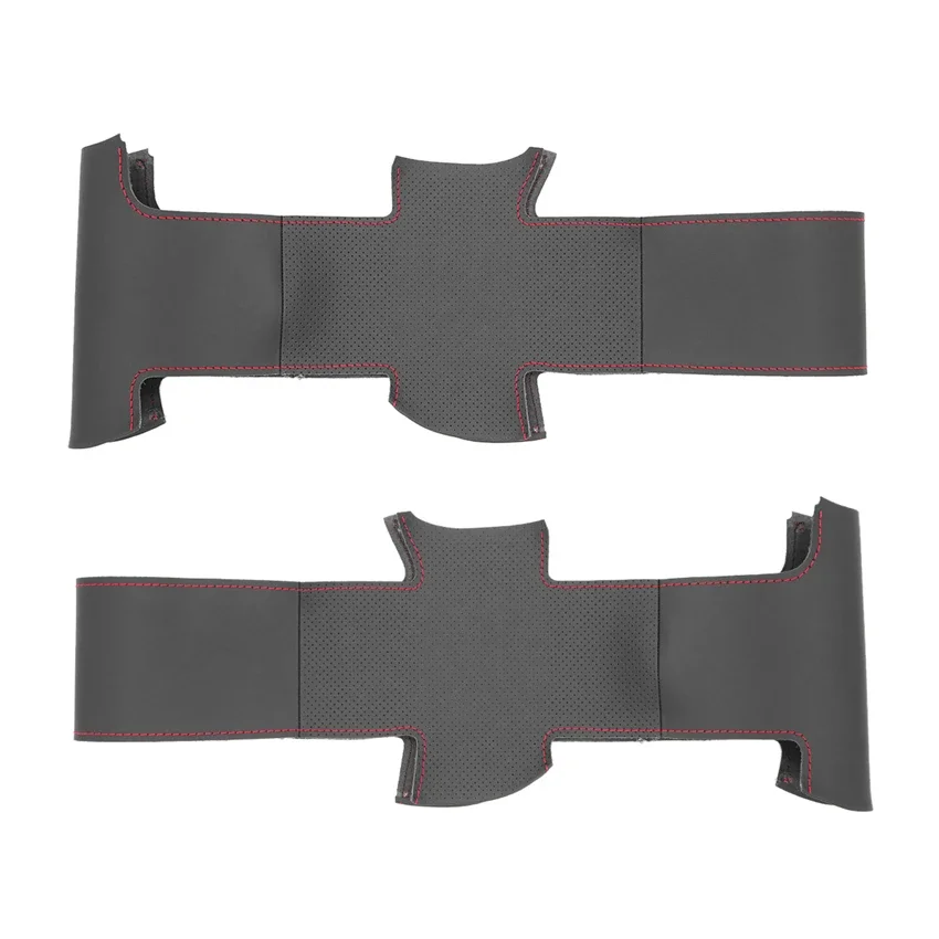 Black Faux Leather Car Steering Wheel Cover for Renault Logan 1 Sandero Symbol Clio Twingo Lada Largus Nissan Almera G15