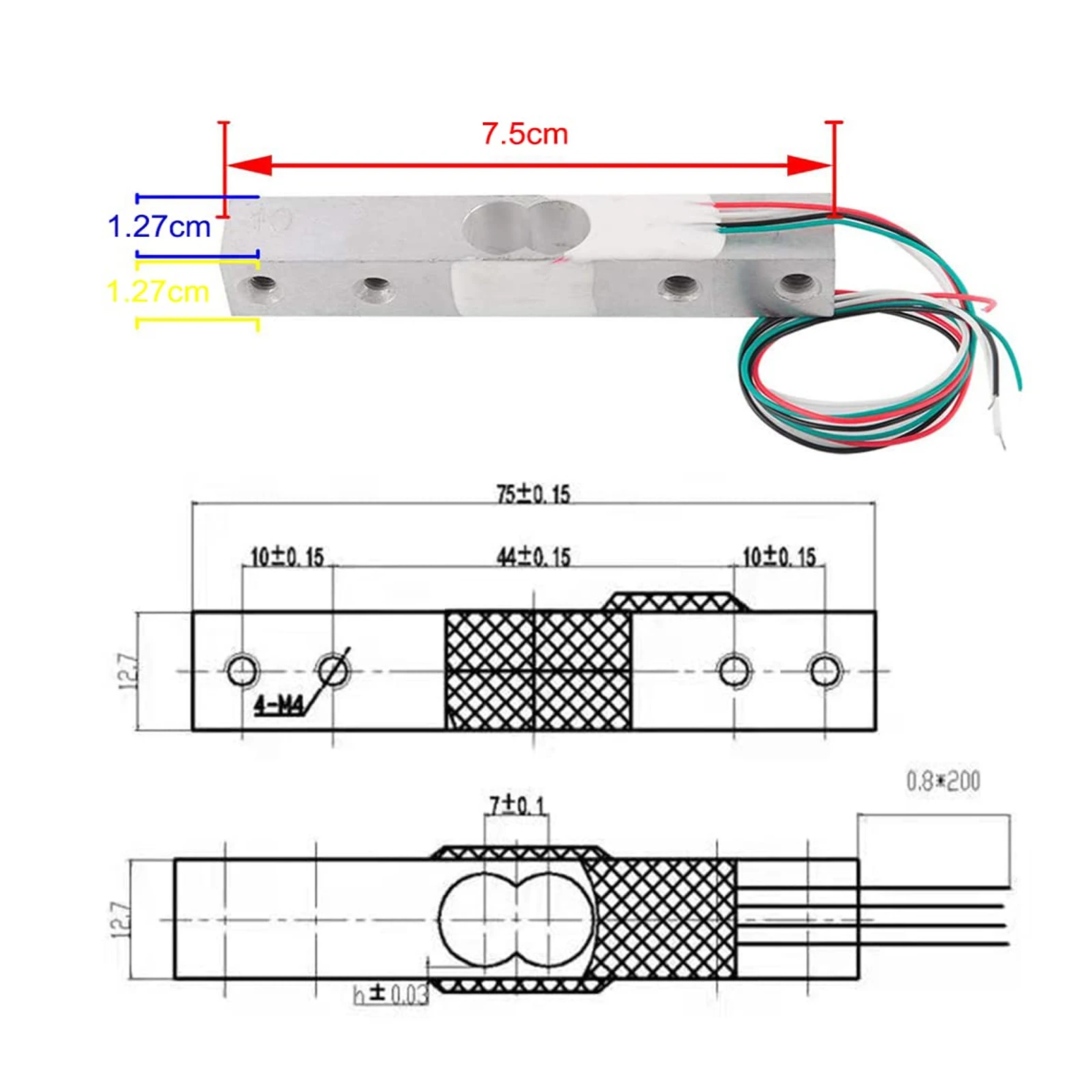 Digital Load Cell Weight Sensor + HX711 ADC Module Weighing Sensor for DIY Portable Electronic Kitchen Scale 1KG 2KG 5KG 10KG 20